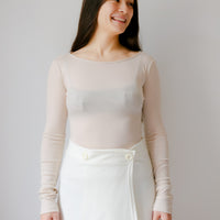 Merino Wool 100% Sheer Long Sleeve Tops