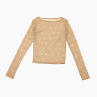 【NEW】Lace Boat Neck T-shirts