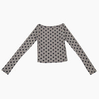 【NEW】Dots Boat Neck Long Tee