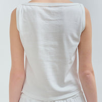 【NEW】Cotton Boat Neck Tanktop