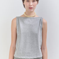 【NEW】Cotton Boat Neck Tanktop