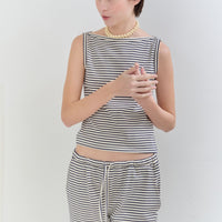 【NEW】Cotton Boat Neck Tanktop