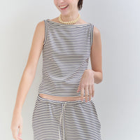 【NEW】Cotton Boat Neck Tanktop