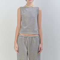 【NEW】Cotton Boat Neck Tanktop