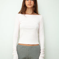 【NEW】Boat Neck Long Tee
