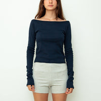 【NEW】Boat Neck Long Tee