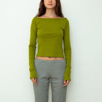 【NEW】Boat Neck Long Tee