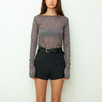 【NEW】Lace Boat Neck T-shirts