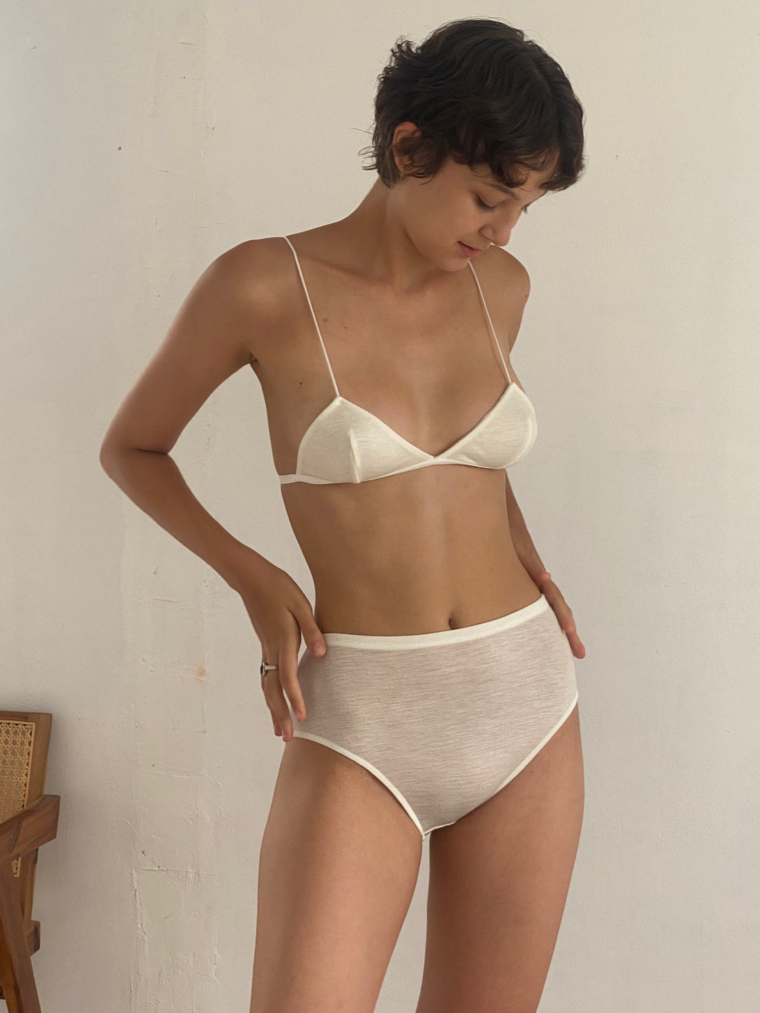 Wool triangle Bra