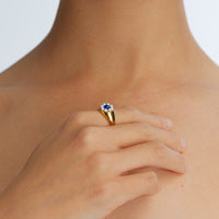 【NEW】Stone×Pearl Flower Ring