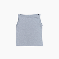 【NEW】Cotton Boat Neck Tanktop