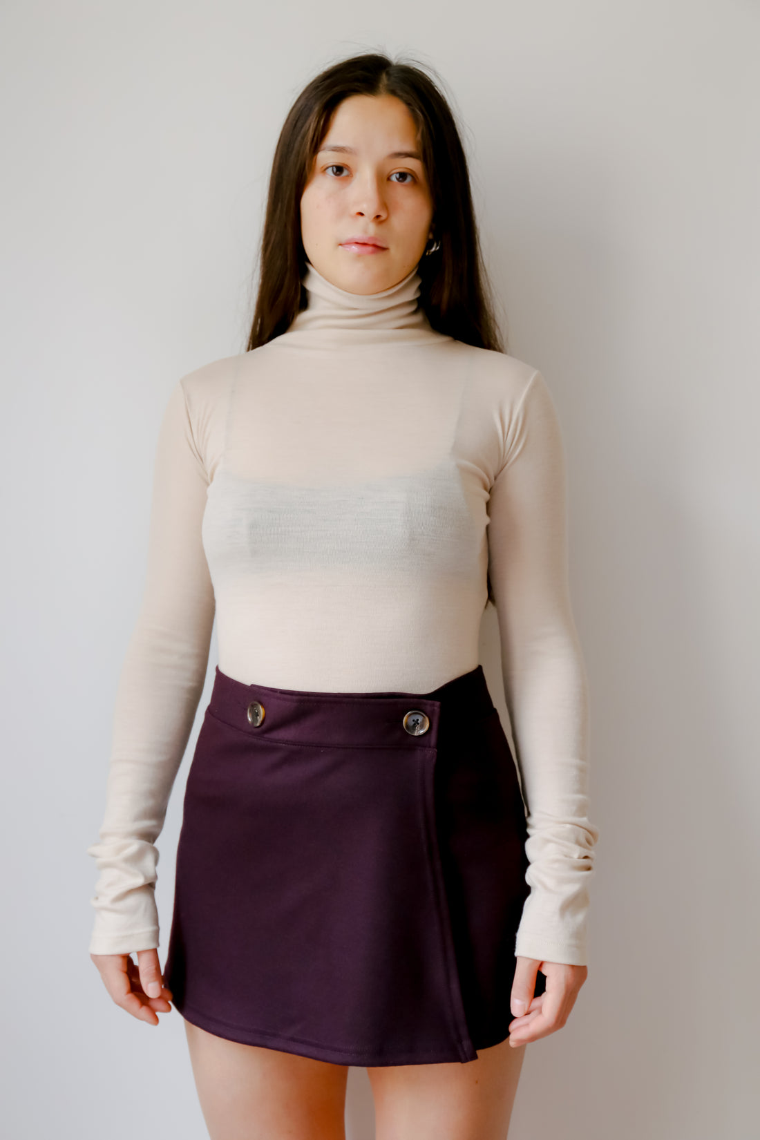 【NEW】Merino Wool 100% Sheer Turtle Neck