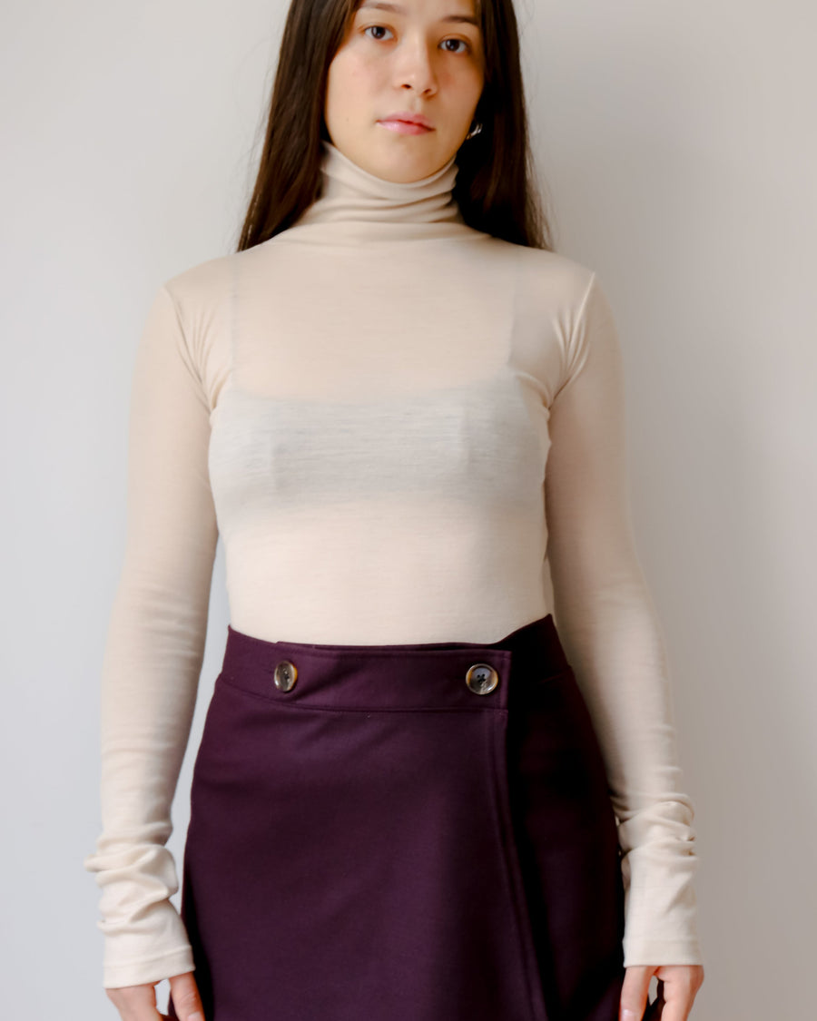 【NEW】Merino Wool 100% Sheer Turtle Neck