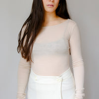 【NEW】Merino Wool 100% Sheer Long Sleeve Tops