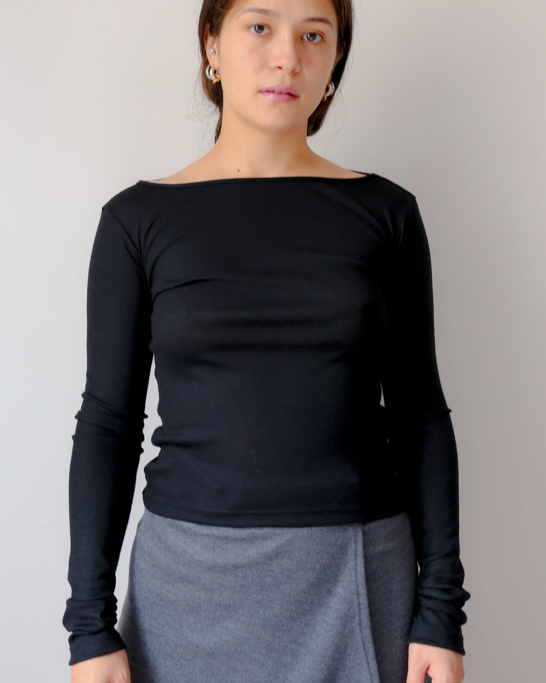 【NEW】Merino Wool 100% Sheer Long Sleeve Tops