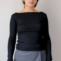 【NEW】Merino Wool 100% Sheer Long Sleeve Tops