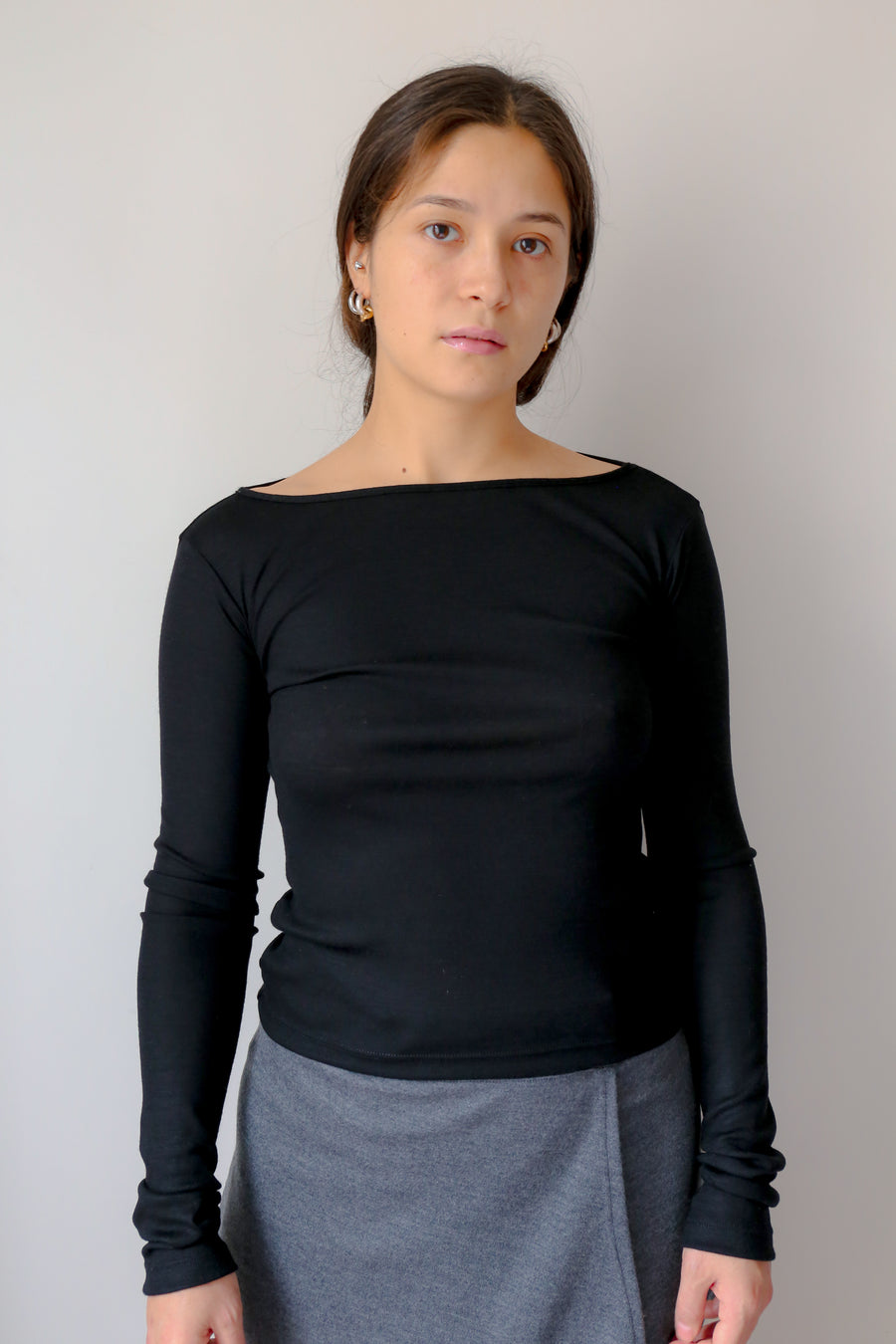 【NEW】Merino Wool 100% Sheer Long Sleeve Tops