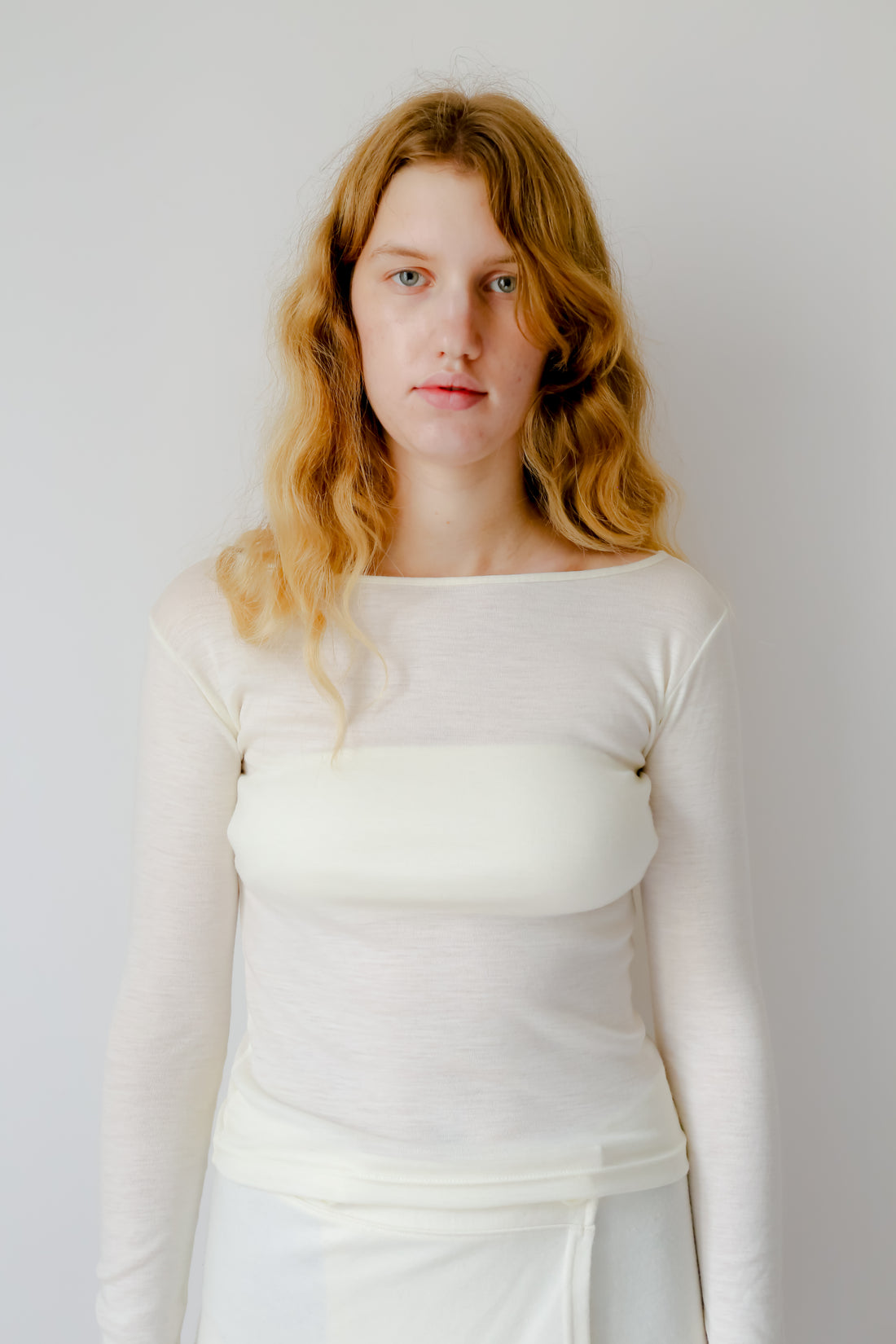 【NEW】Merino Wool 100% Sheer Long Sleeve Tops