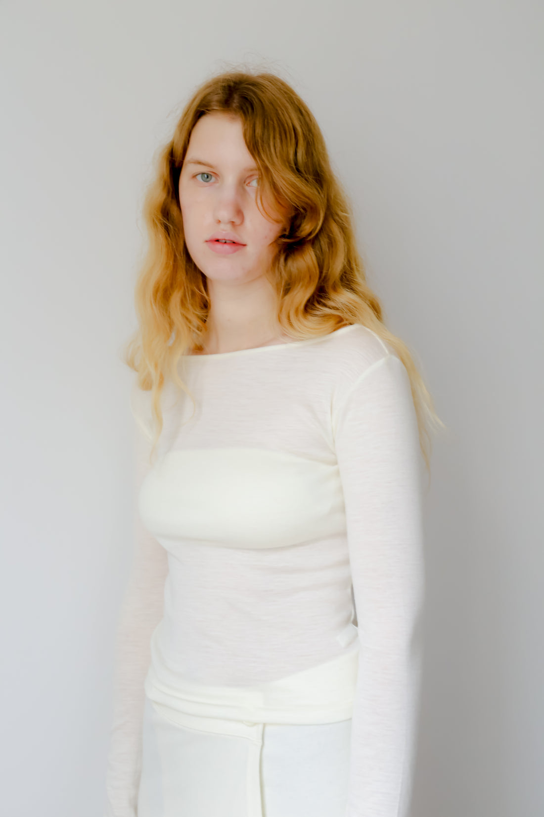 【NEW】Merino Wool 100% Sheer Long Sleeve Tops