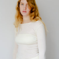 【NEW】Merino Wool 100% Sheer Long Sleeve Tops