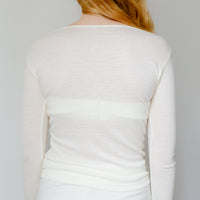 【NEW】Merino Wool 100% Sheer Long Sleeve Tops