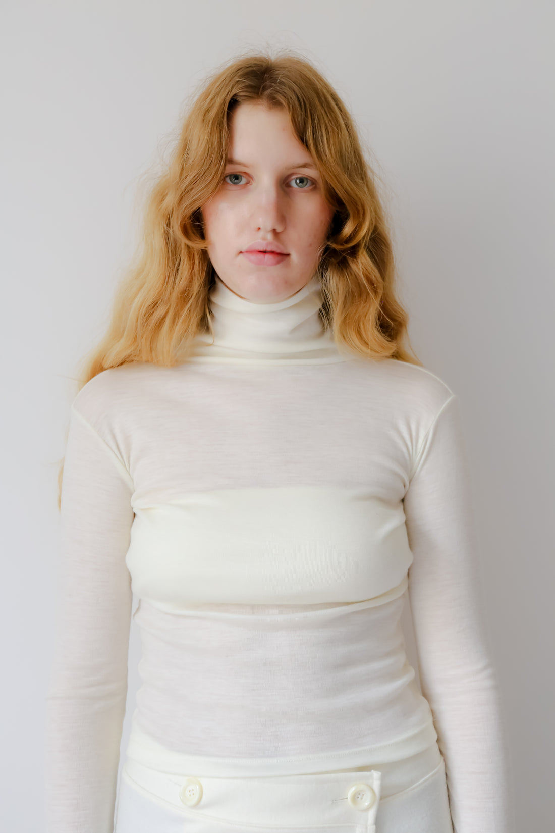 【NEW】Merino Wool 100% Sheer Turtle Neck