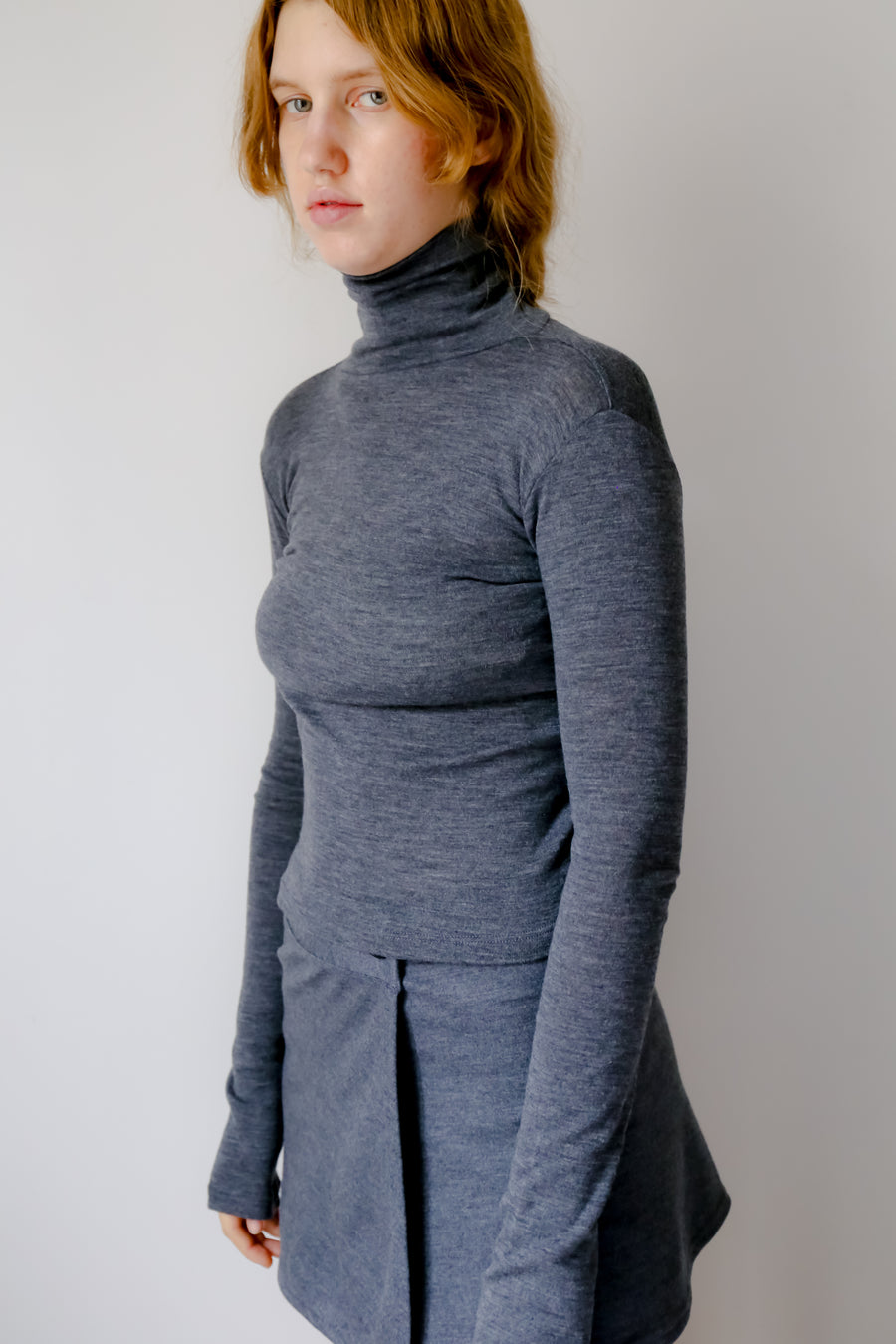 【NEW】Merino Wool 100% Sheer Turtle Neck