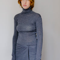 【NEW】Merino Wool 100% Sheer Turtle Neck