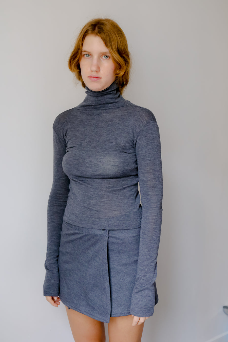 【NEW】Merino Wool 100% Sheer Turtle Neck