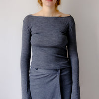 【NEW】Merino Wool 100% Sheer Long Sleeve Tops