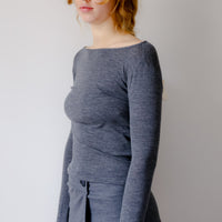 【NEW】Merino Wool 100% Sheer Long Sleeve Tops