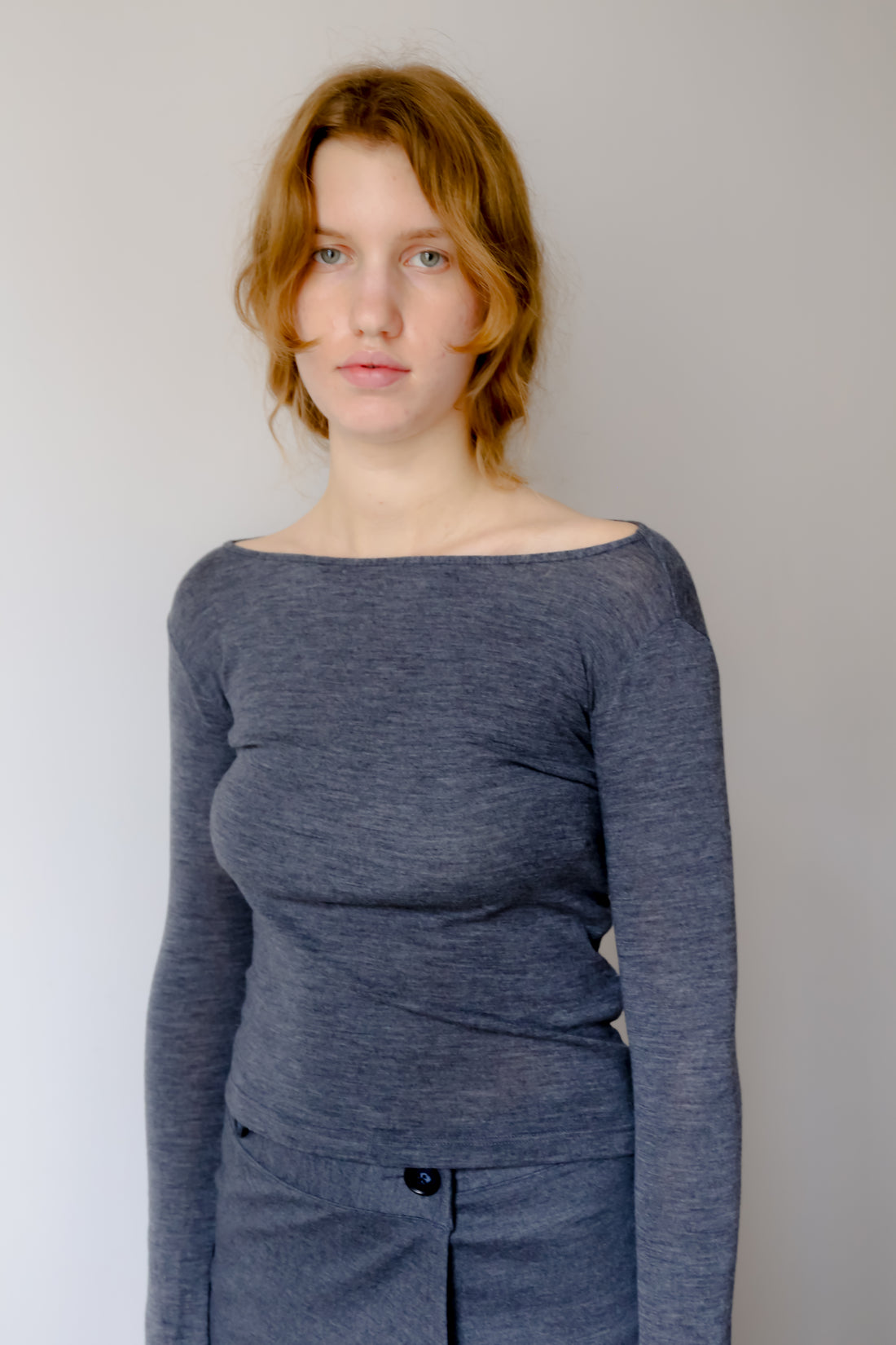 【NEW】Merino Wool 100% Sheer Long Sleeve Tops