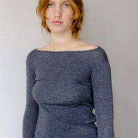 【NEW】Merino Wool 100% Sheer Long Sleeve Tops