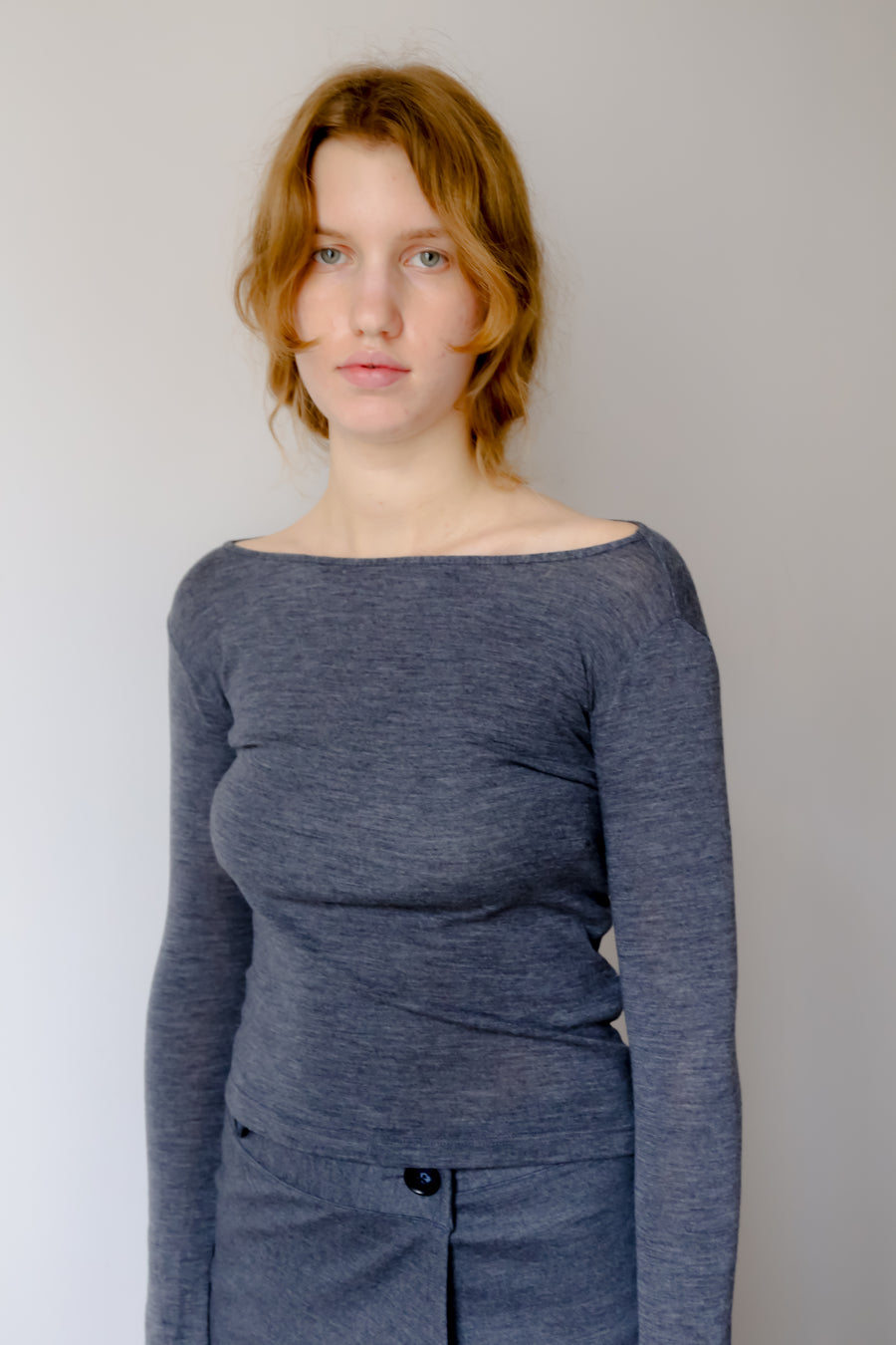 【NEW】Merino Wool 100% Sheer Long Sleeve Tops