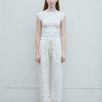 Flower Dots Cotton Easy Pants