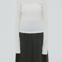 【NEW】Merino Wool 100% Sheer Long Sleeve Tops