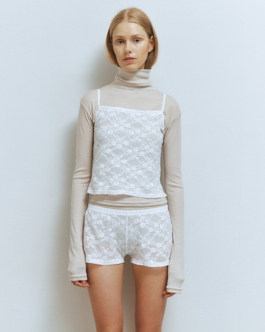 【NEW】Merino Wool 100% Sheer Turtle Neck