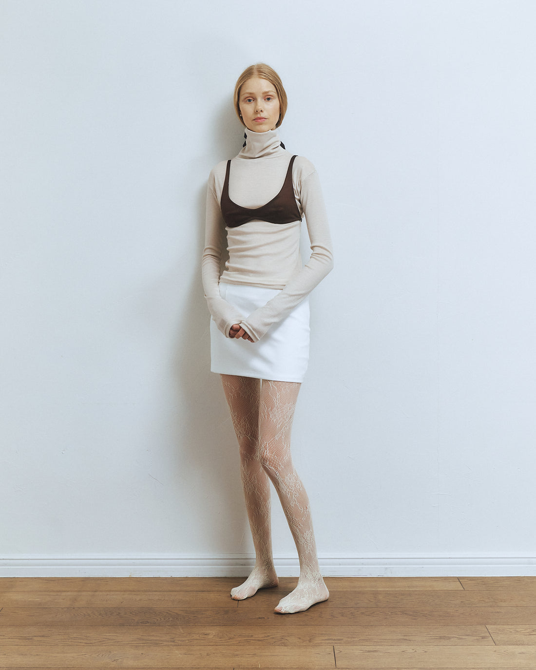 【NEW】Merino Wool 100% Sheer Turtle Neck