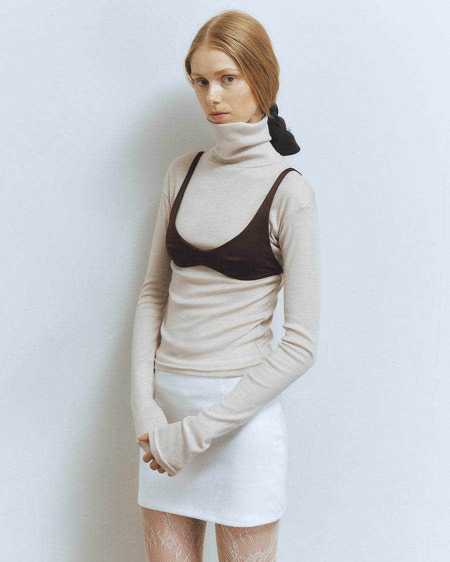 【NEW】Merino Wool 100% Sheer Turtle Neck