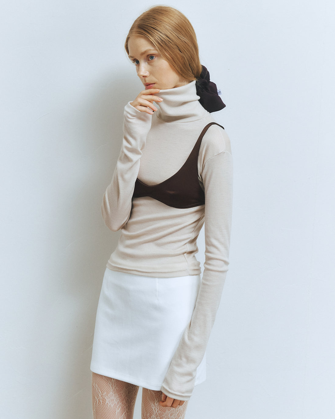 【NEW】Merino Wool 100% Sheer Turtle Neck