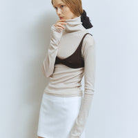 【NEW】Merino Wool 100% Sheer Turtle Neck