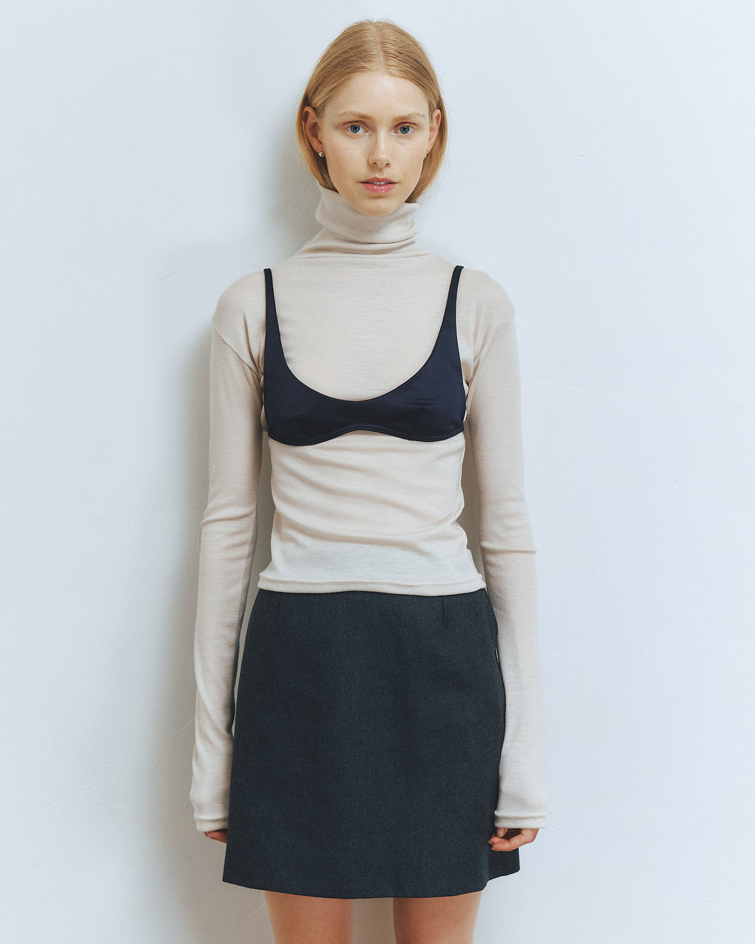 【NEW】Merino Wool 100% Sheer Turtle Neck