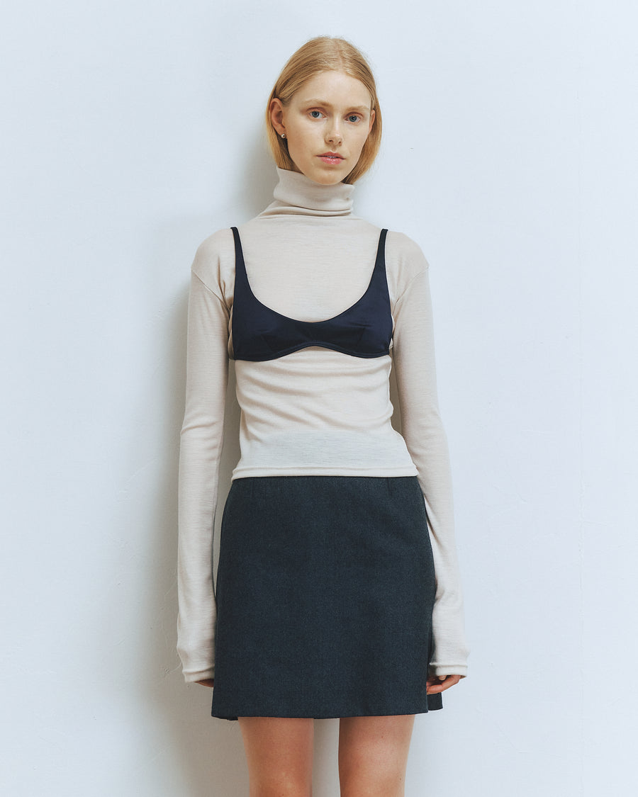 【NEW】Merino Wool 100% Sheer Turtle Neck