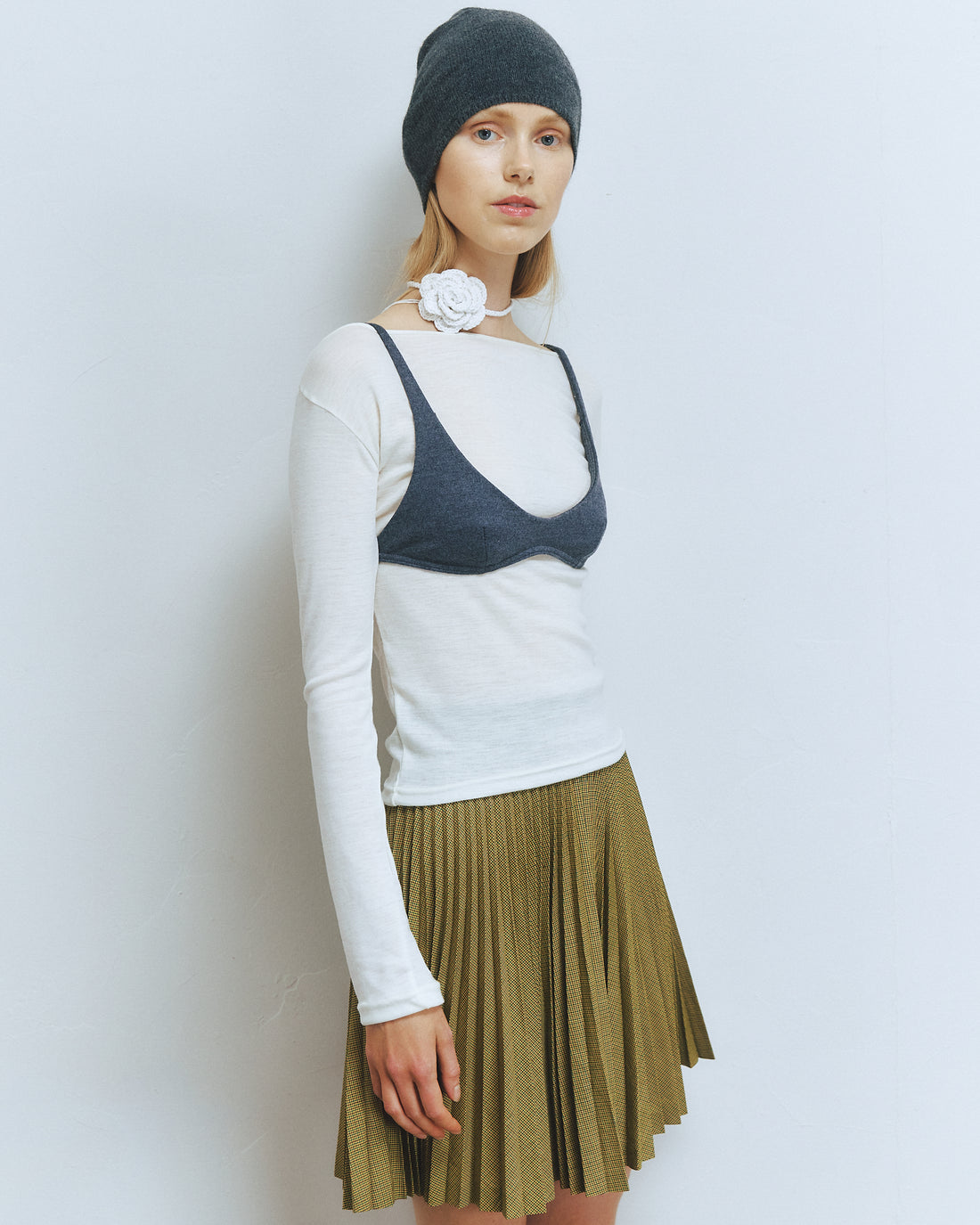 【NEW】Merino Wool 100% Sheer Long Sleeve Tops