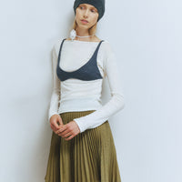 【NEW】Merino Wool 100% Sheer Long Sleeve Tops