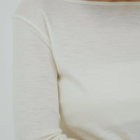 【NEW】Merino Wool 100% Sheer Long Sleeve Tops