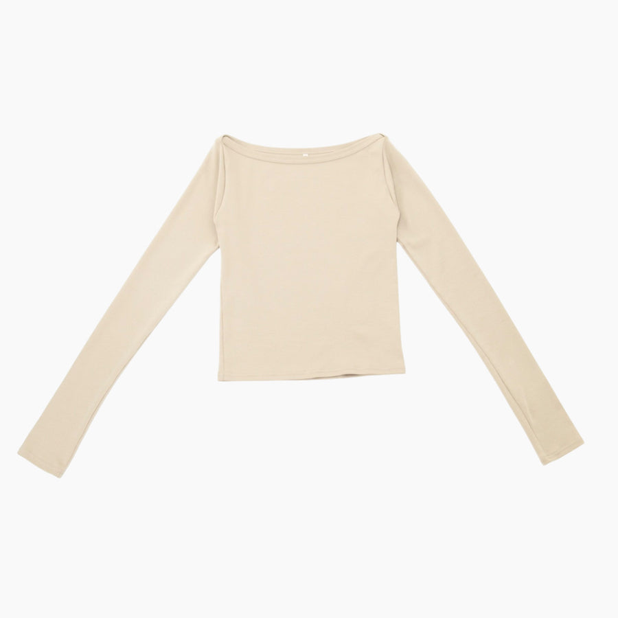 【NEW】Boat Neck Long Tee