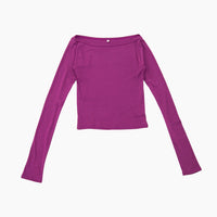 【NEW】Boat Neck Long Tee