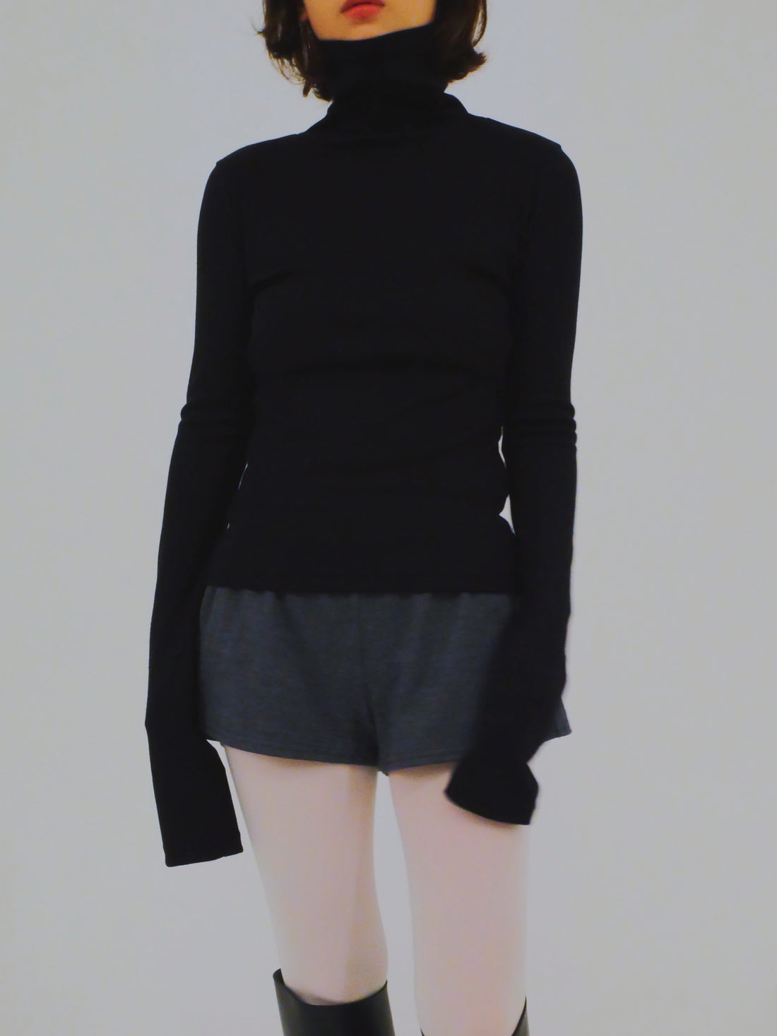 【NEW】Merino Wool 100% Sheer Turtle Neck