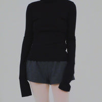 【NEW】Merino Wool 100% Sheer Turtle Neck